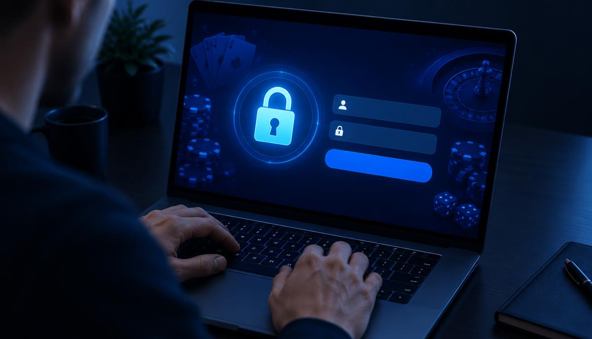 Power Casino deschis pe ecranul unui telefon mobil